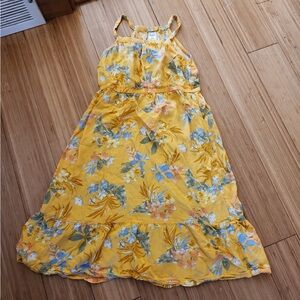 Oshkosh Girls floral midi dress size 6/6x yellow orange blue green